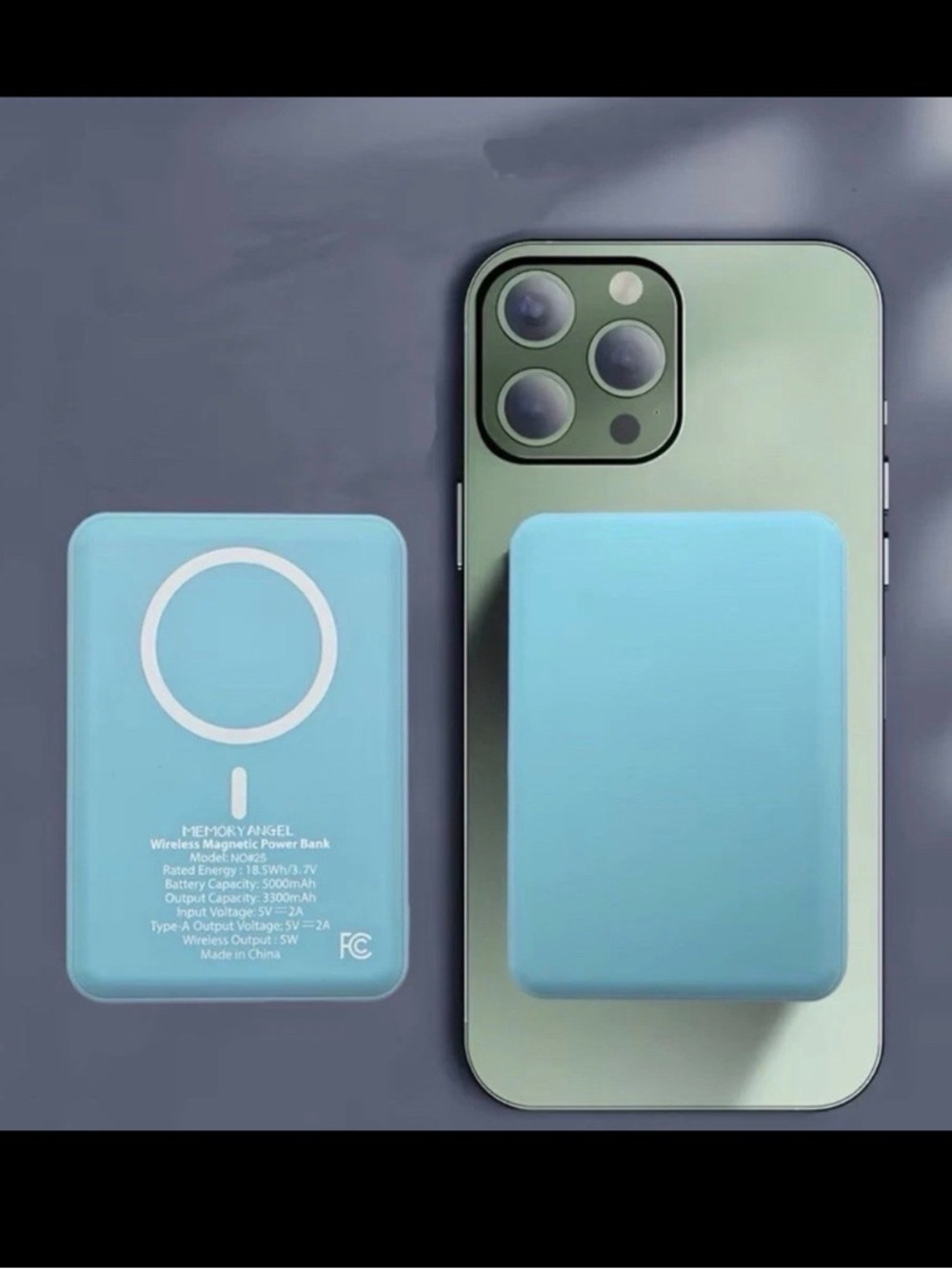 Magnetic Wireless Power Bank Pack - Blue